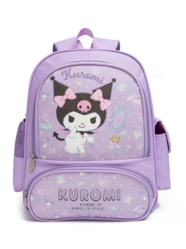 Sanrio My Melody & Friends Kindergarten Backpack: Featuring My Melody, Kuromi, Cinnamoroll, and KT Cat.