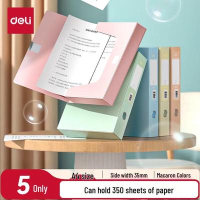 Deli A4 Plastic File Box (5-Pack, Mixed Colors)