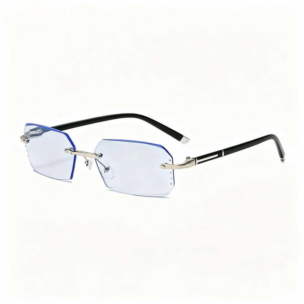 Frameless Diamond Cut Blue Light Blocking Photochromic Reading Glasses for Men and Women