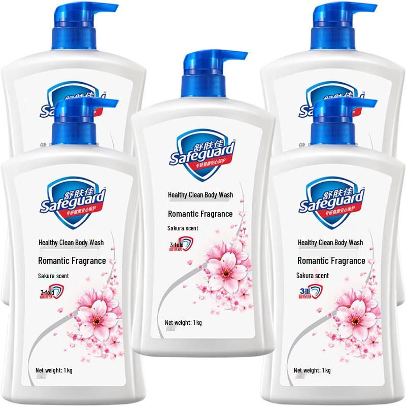 Safeguard Healthy Purifying Cherry Blossom Shower Gel, 5 x 1kg Pack