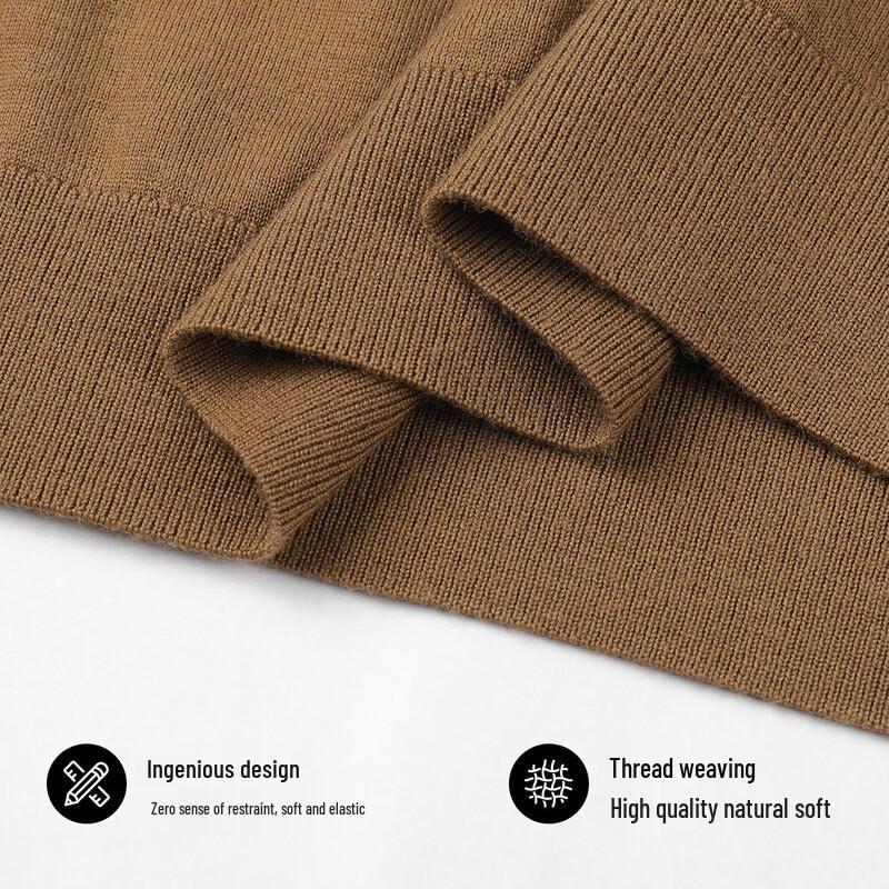 SHANSHAN Men's 100% Merino Wool Round Neck Sweater