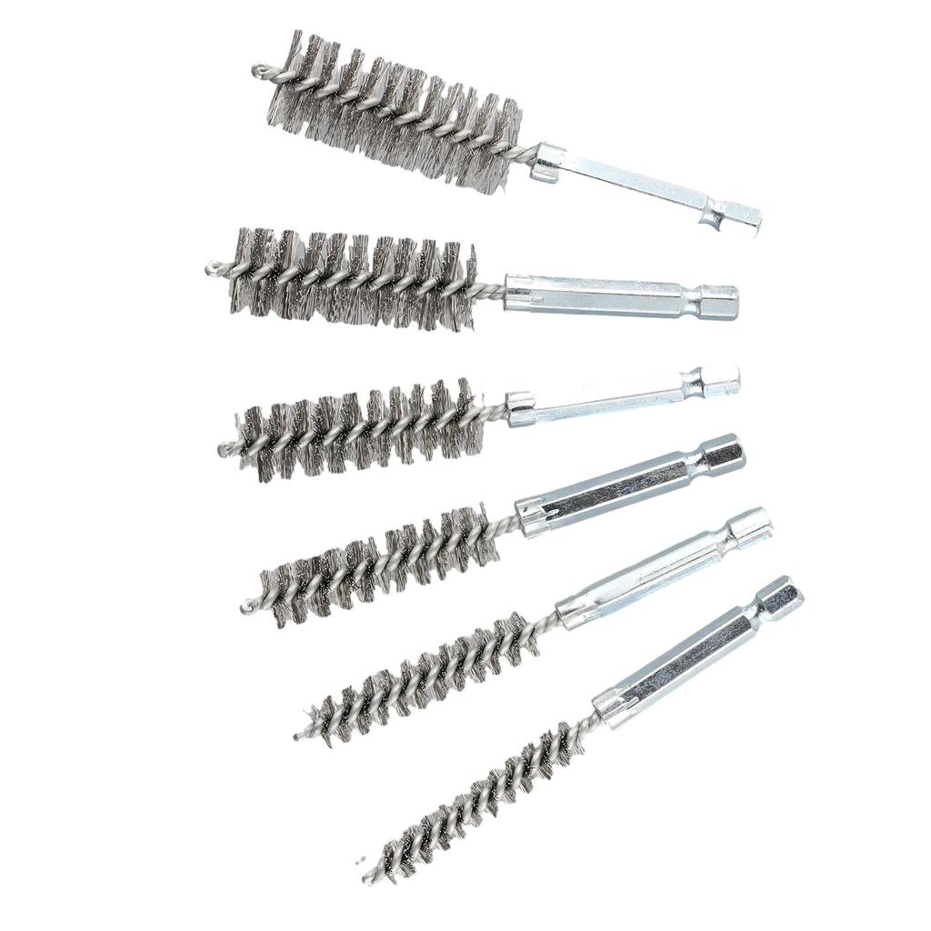 Drilling Brushes Cleaning Brush Tools Workshop Equipment 17mm 6 Pieces 8mm Cleaning Brushes Electric Drill Stainless Steel 10mm