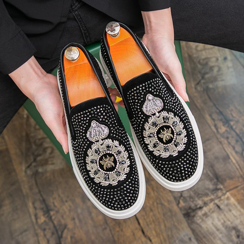 Fashion New Men's Casual Shoes Comfortable Soft Punk Style Board Shoes Fashion Loafers Anti Slip Wear Resistant Personalized Sneakers