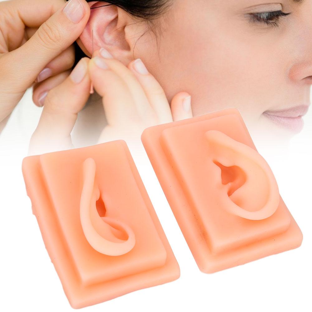 Silicone Ear Model Acupuncture Practice Human Soft Teaching Left Right Ear Model