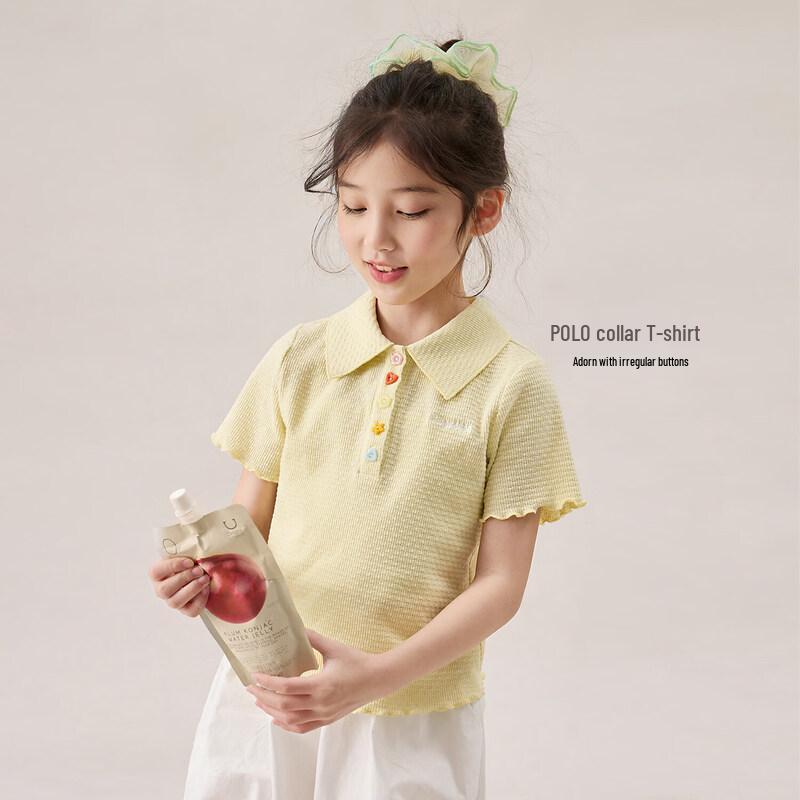 LUSON Girls' 2026 Summer Breathable Polo Shirt