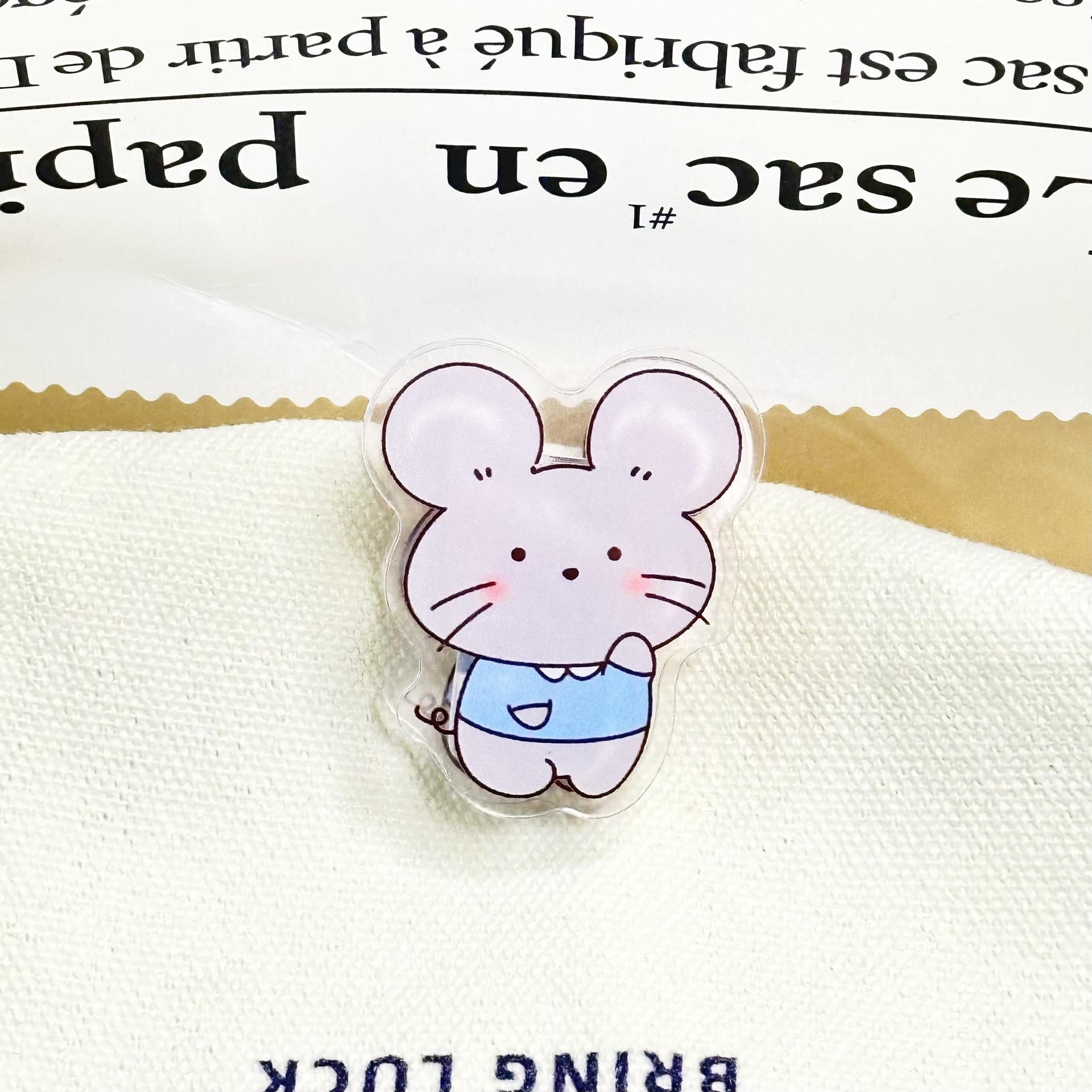 Anime Cute Rabbit Acrylic Double-Sided Planner Clip - Japanese Style Office Folder Accessory