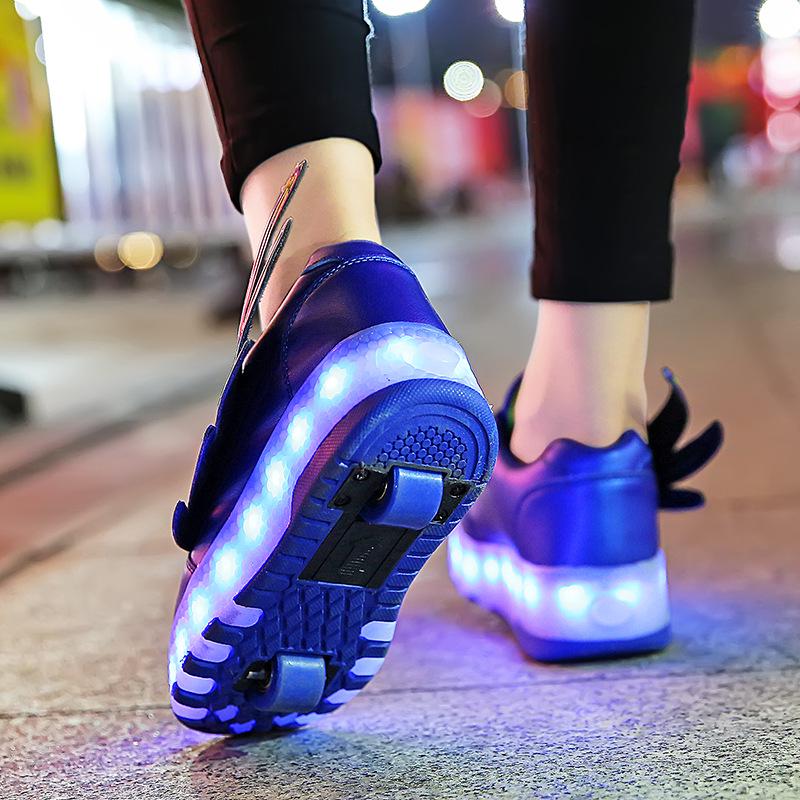 Wings Shoes LED Ultra-light Luminous Runaway Shoes Classmates Male and Female Classmates Lamp Shoes Sports Shoes Wheels Shoes