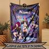 Custom Name Personalized Demon Hunters Kpop Print Blanket, Home Decor, Bedroom, Sofa, Camping, Couch, Gifts for Birthday Christmas