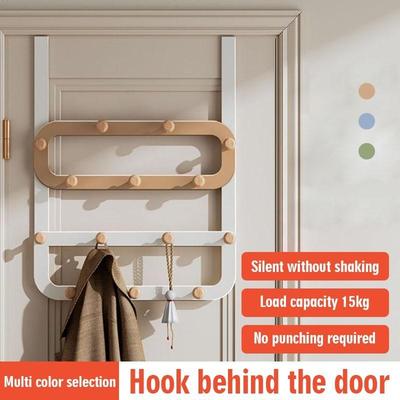 Behind The Door No Drilling Installation Multiple Rows Hangers Wall Mount Bedroom Clothes Hook Hanging Clothes Hook