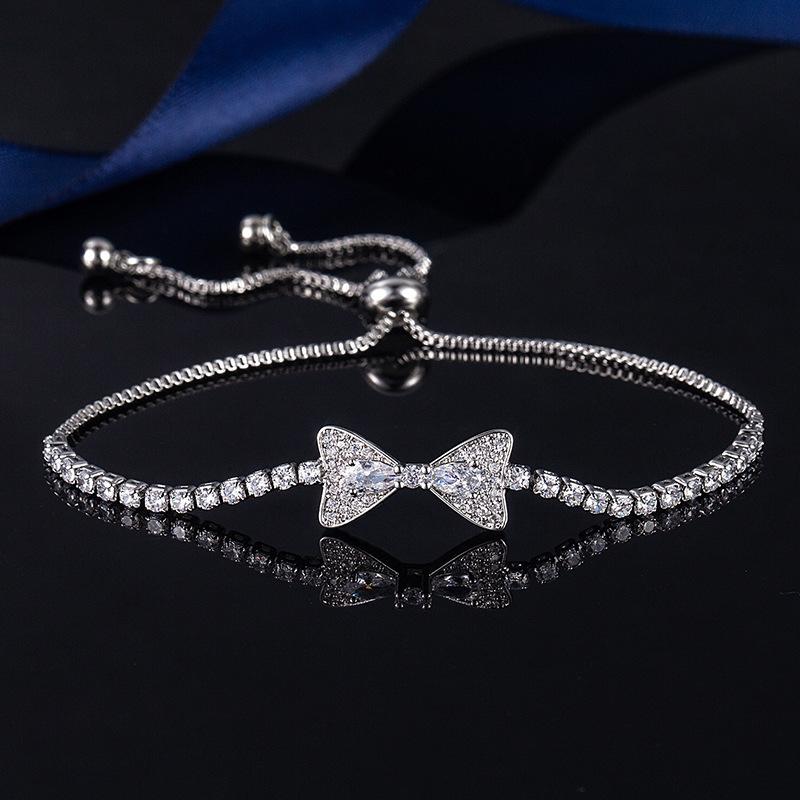 Full Diamond Micro Set Bow Bracelet Fashion Trendy Fairy Retro Light Luxury Versatile Temperament Jewelry