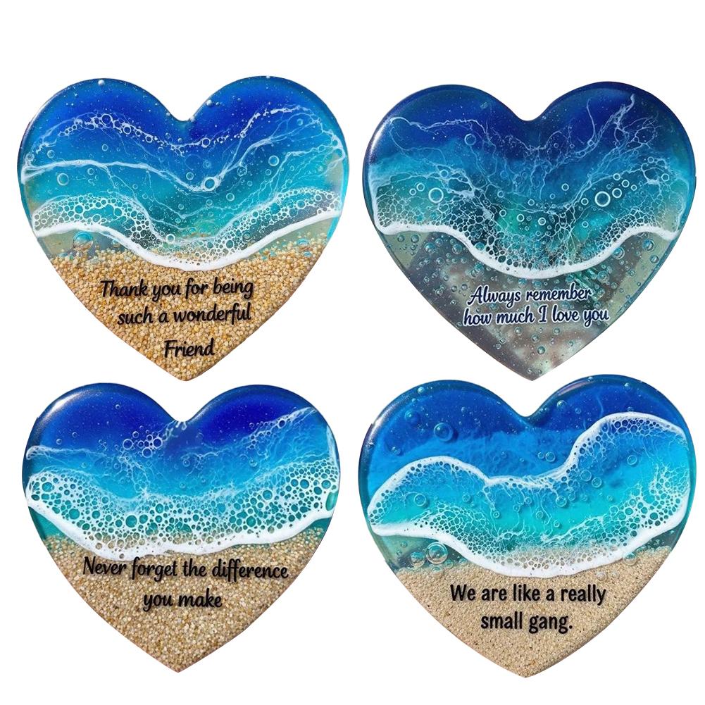 Ocean Heart Shaped Glass Ornament for Friends and Family
