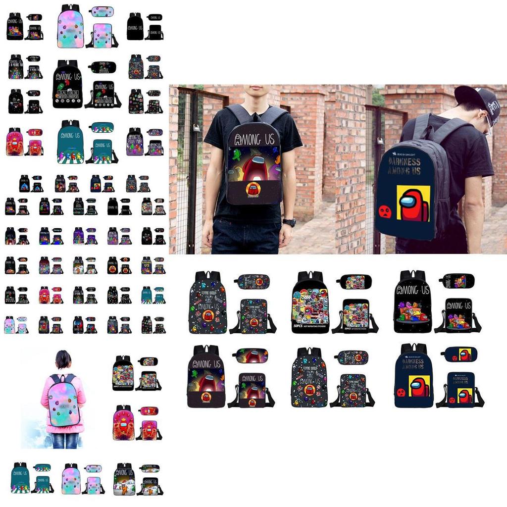 Among Us Backpack Set For Kids Stylish And Practical 3-piece School Accessory Bundle