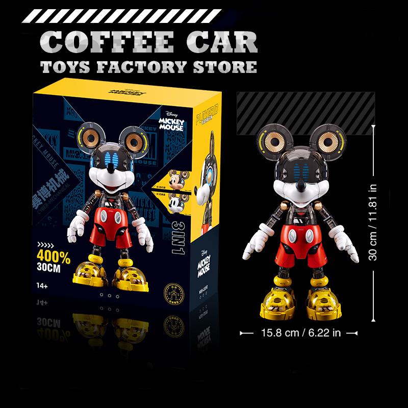 30cm Mickey Mouse Bricks 3D Model Cute Anime Building Blocks Dolls Action Figure Assembly Toy Cartoon Decor Birthday Gift