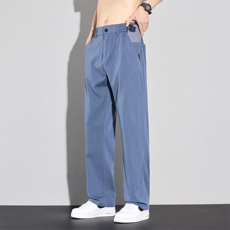 

Осень Весна Лето Тонкие Мужские Мягкие Лиоцелл Повседневные Брюки Дышащие Модные Однотонные Простые Мужские Брюки Брендовая Одежда 29