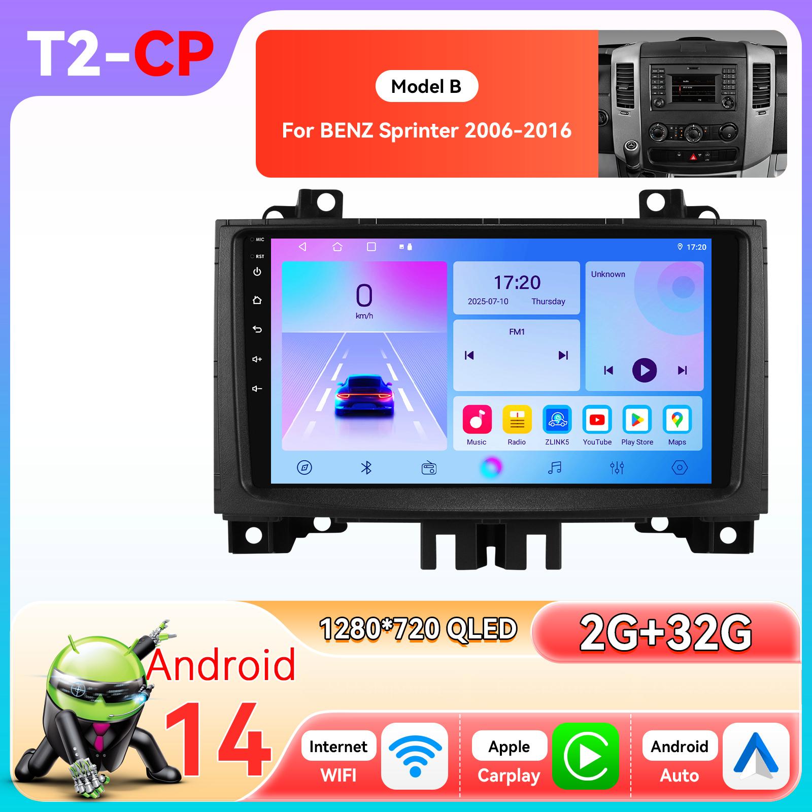 

Hizpo Snapdragon 4G Carplay Android Car Radio for Volkswagen Crafter 2006 -2016 Benz Sprinter GPS Multimedia Player Intelligent Screen Stereo Audio T2CP 4Core 2G 32G B