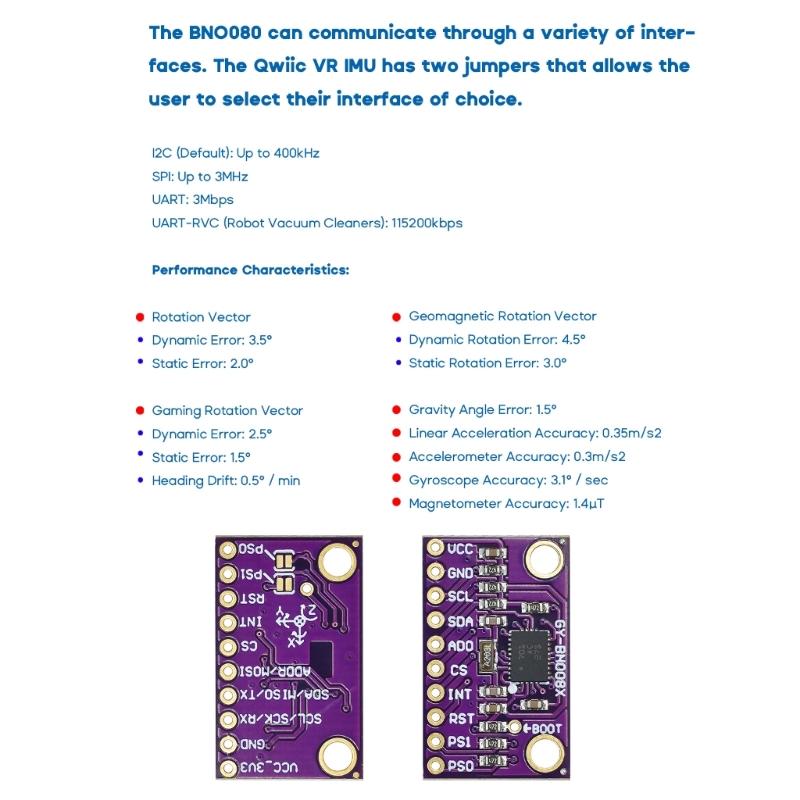 BNO080 AR VR IMU Nine s 9DOF AHRS-Modul mit geringem Stromverbrauch, 32-Bit ARM CortexM0+MCUs, Entwicklung von Robotik und IoT-Geräten