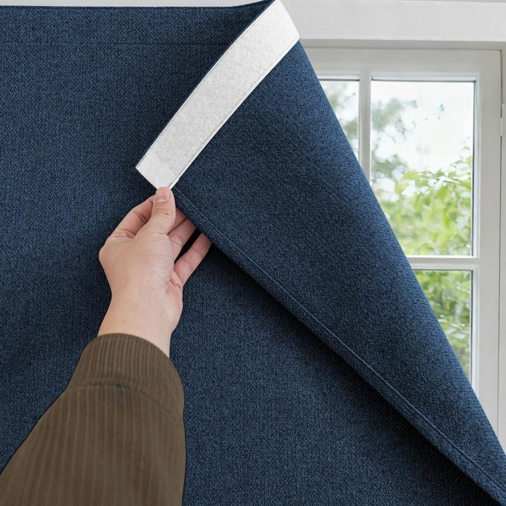 Self-Adhesive Blackout Curtains Light Blocking Sun Shield Curtain Minimalist Window Shade Nursery
