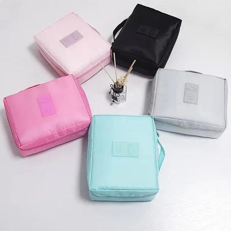 Square Makeup Bag Portable Handheld Toiletry Bag Large Capacity Travel Organizer