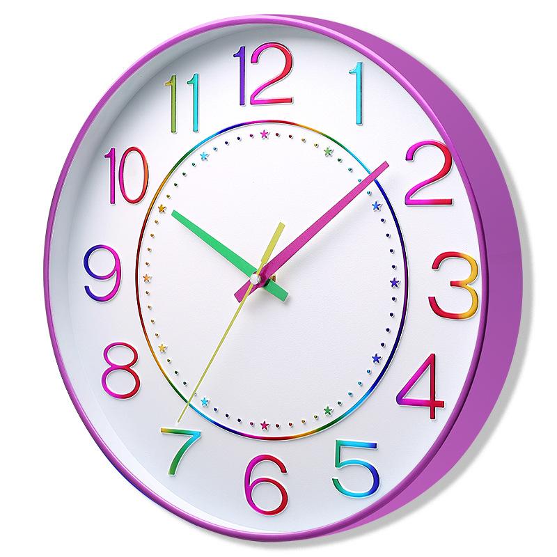 12 İnç 30CM Sessiz Duvar Saati, Yaratıcı ve Şık, Çocuk Odası Ev Oturma Odası Üç Boyutlu Dijital Minimalist Saat