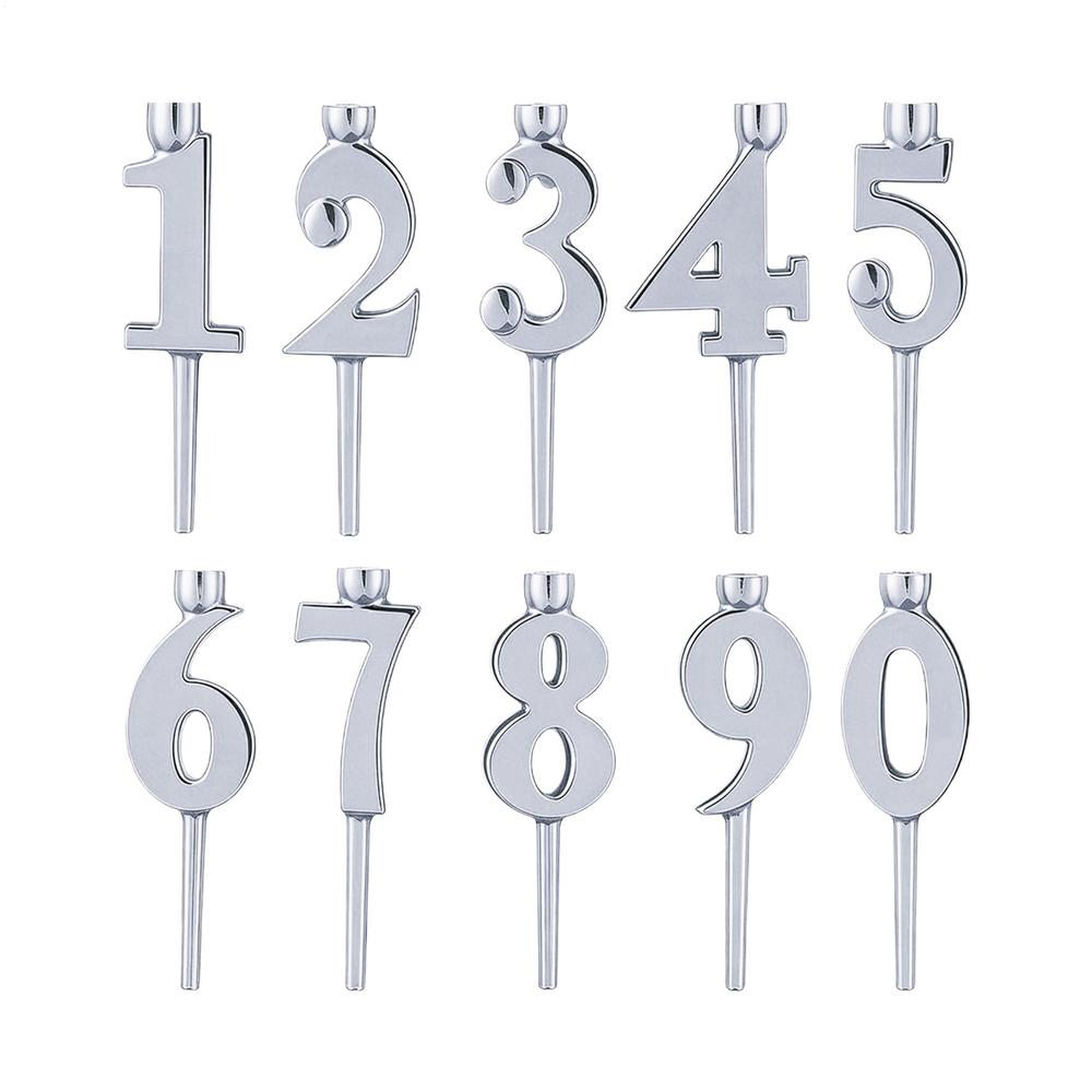 10pcs Number Candle Holders Graduation Party Supplies Holiday Cake Toppers for Party Planners Home Bakers Retail Stores