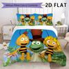 Bienen und Maya Muster Bettwäsche Steppset Steppdecke Kissenbezug Heimdekoration Geburtstagsgeschenk (1 Bettbezug + 2 Kissenbezüge (ohne Füllung))