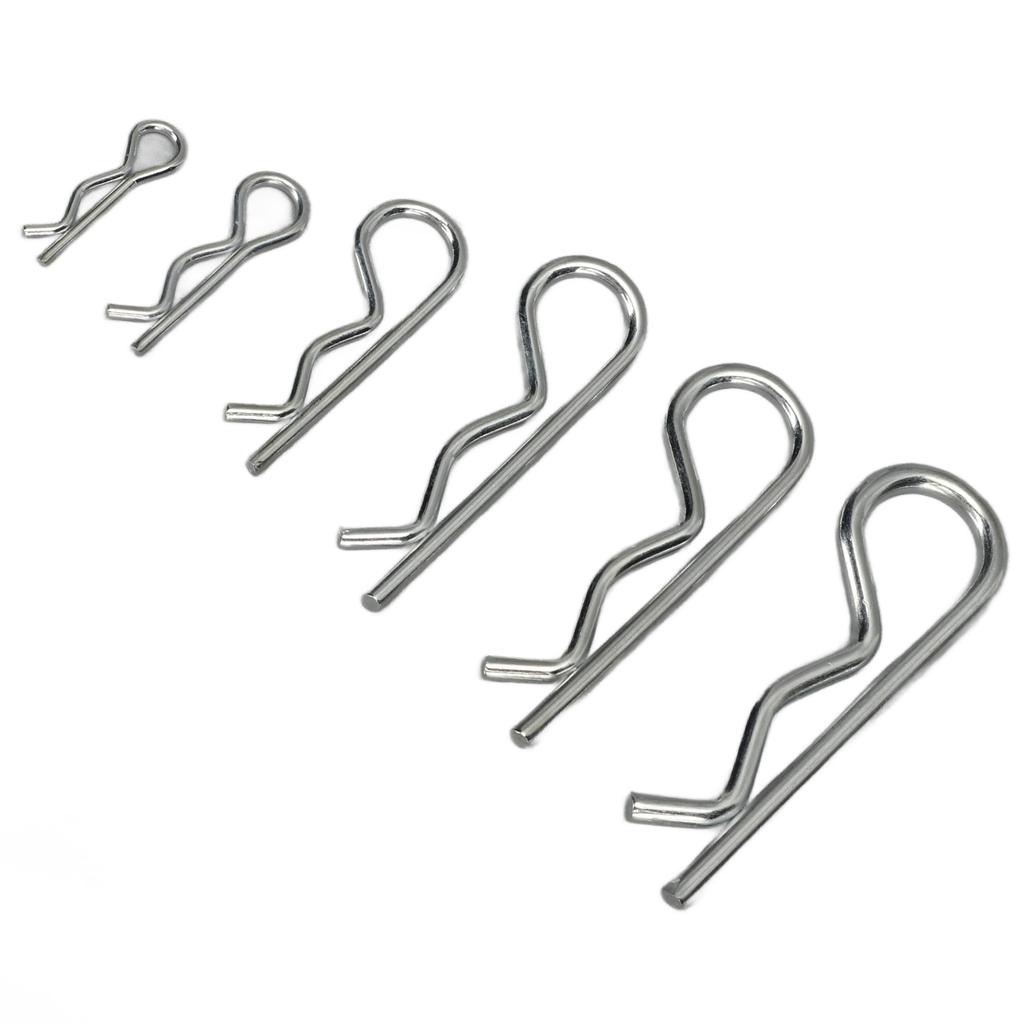 100PCS R Clip Assortment Kit Carbon Steel Hairpin Retaining Pin Clip M1 M1.2 M1.5 M1.85 M2 M2.5