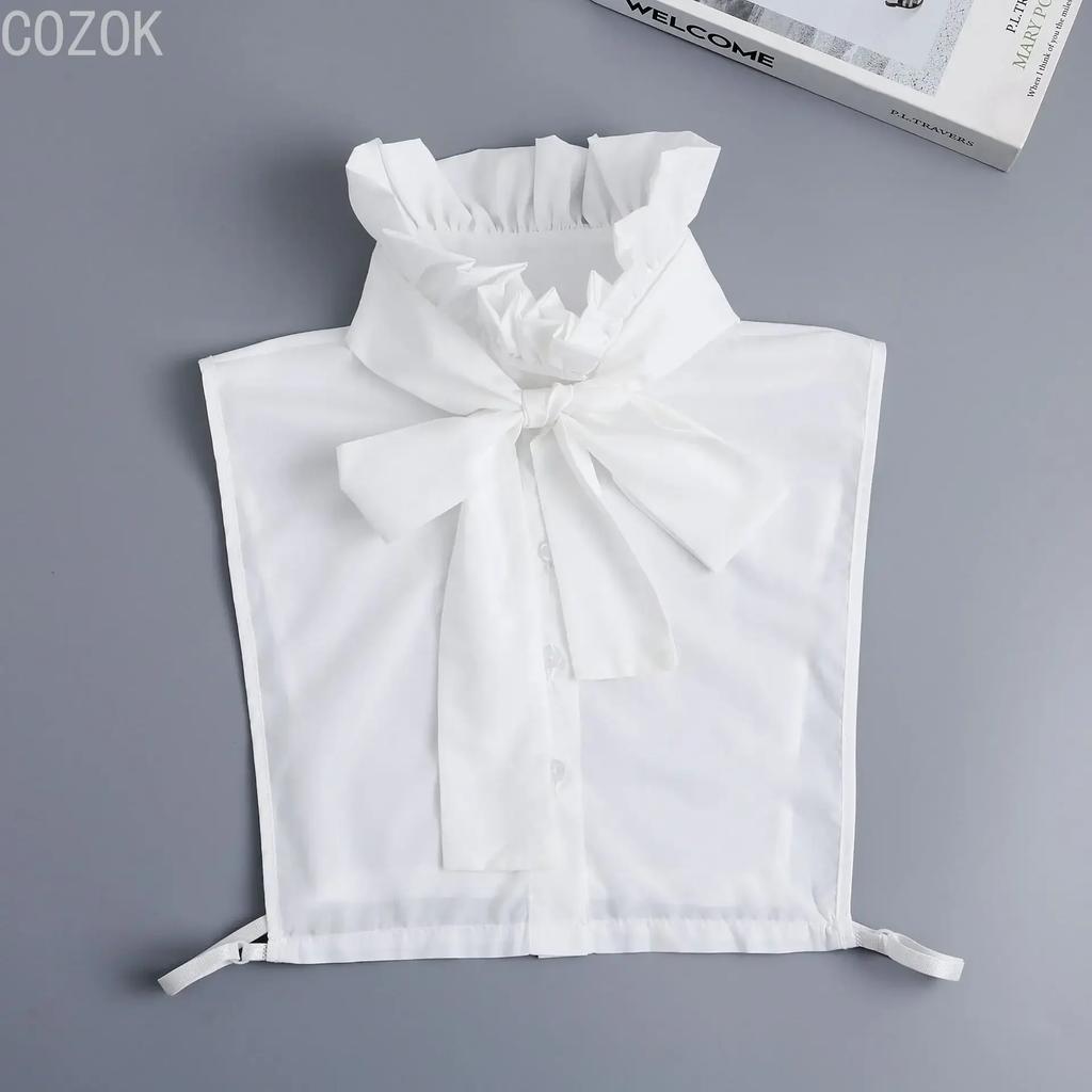 Girls Bowknots Lapel Shirt Detachable Collar Autumn Sweater Blouse Women Fake Collar Girls Removable Shirt Neck False Collar
