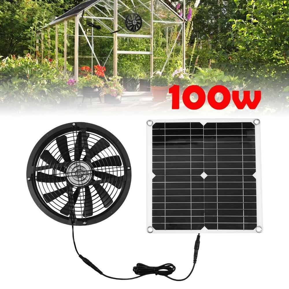 Round Ventilation Case Boosted Impeller Fan Solar Exhaust Fan  Chicken Coop Greenhouse Shed Fan