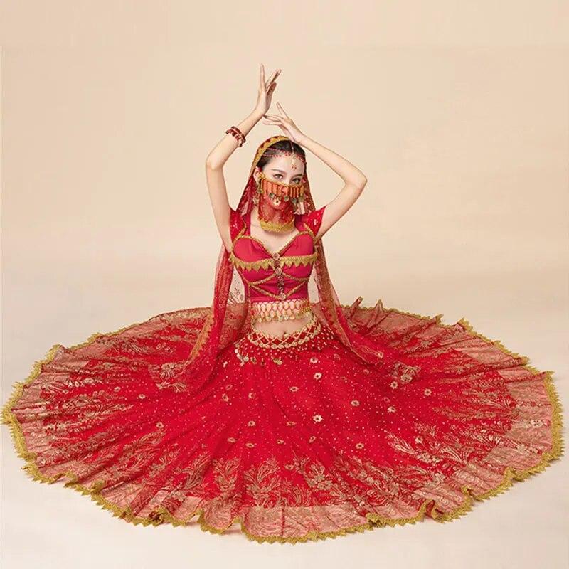 Festival žien Halloween Cosplay Brušný tanec Top šaty Dospelý Indický Arab Sari Fantasy Rave Kostýmový kostým Bollywood