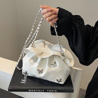 Summer Niche Pleated Cloud Bag Women's New Trendy Versatile Chain Single Shoulder Messenger Bag Small Bag