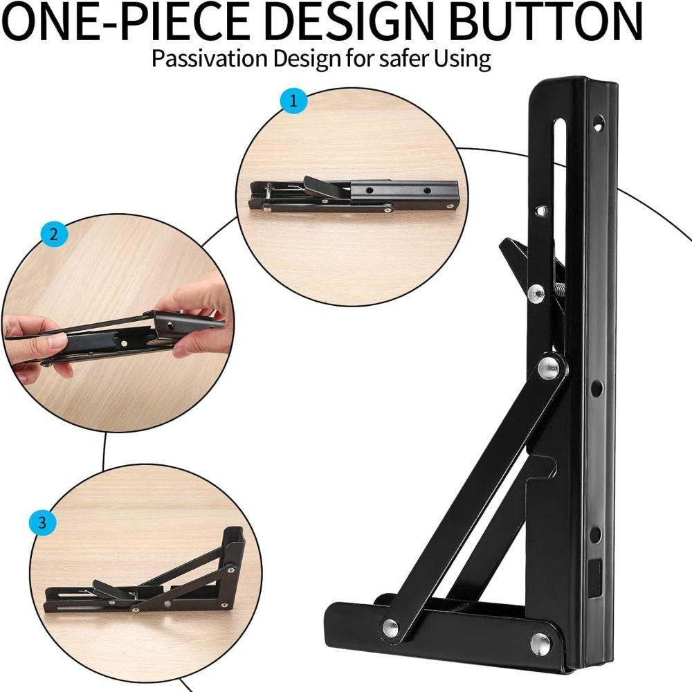 2 Pcs Heavy Duty Folding Shelf Brackets Stainless Steel Triangle Stand Floating Shelves  Work Bench
