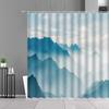 Chinese Style Ink Painting Shower Curtain Landscape Flower Tree Plant Boat Plum Living Room Background Wall Bathroom Screen Hook