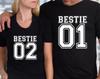 Besties T-Shirt King Queen Shirt Newly Wedding Marriage Presents Lovers Gift For Her T-Shirt Birthday Gift Christmas Xmas Gift Tee Tops