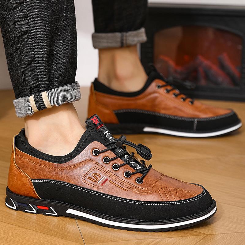 Outdoor British Casual Single Shoes Leather Shoes Formal Shoes New Men Loafers Leather Shoes Men Comfortable Low-top Oxford Shoe