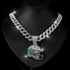 Hip Hop Diamant NFL Amerikansk Fotbollshjälm Hänge Legering Hög Kvalitet Galvaniserad Hip Cuban Kedja Halsband Hänge Prydnad