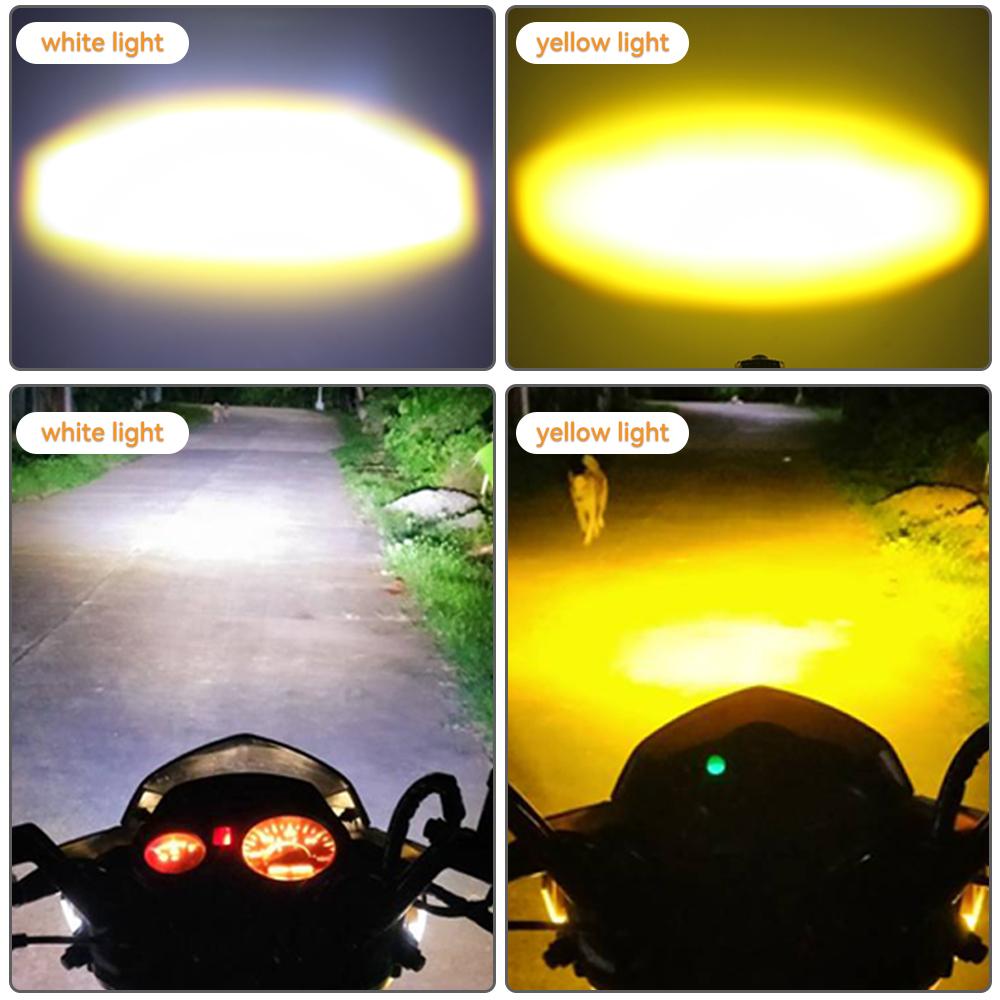 For Auxiliary Spotlight Lamp Moto Fog light Accessories Motorcycle Mini Driving Light Headlight Universal Dual Color ATV Scooter