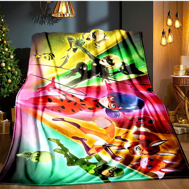 Miraculous Adventures Blanket Flannel Throw for Sofa, Indoor, Camping, Living Room, Office, Chair, And Bed Soft Birthday Gift