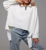 Autumn 2025 Women's European & American Solid Color Zipper Loose Sweatshirt