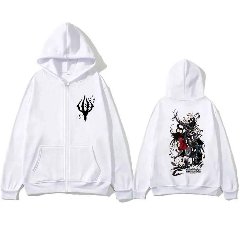 Game Hollow Knight Zipper Hoodie Men Women Unisex Clothing Casual Oversized Zip Up Jacket Coat Unisex Vintage Otaku Lovers Streetwear