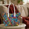 Bohemian Style Printed Tote Bag Fashion Large Capacity Casual Handbag for Daily Use