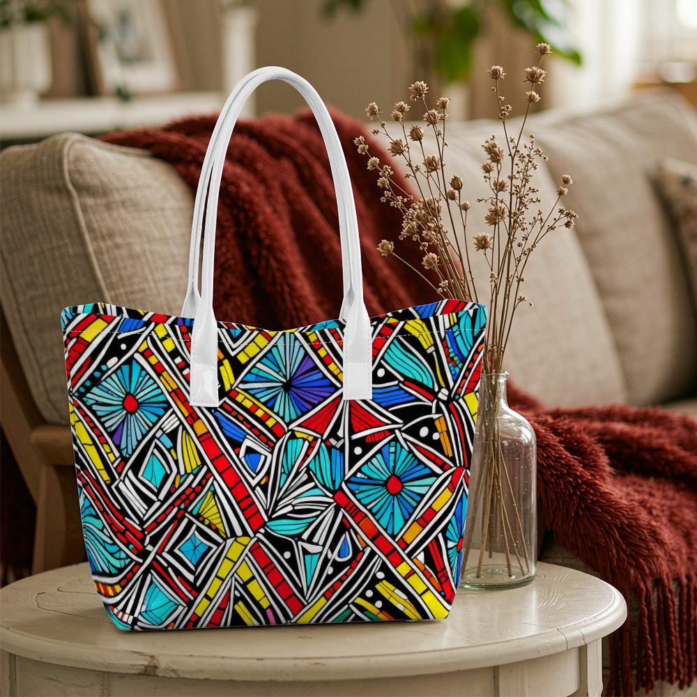Bohemian Style Printed Tote Bag Fashion Large Capacity Casual Handbag for Daily Use