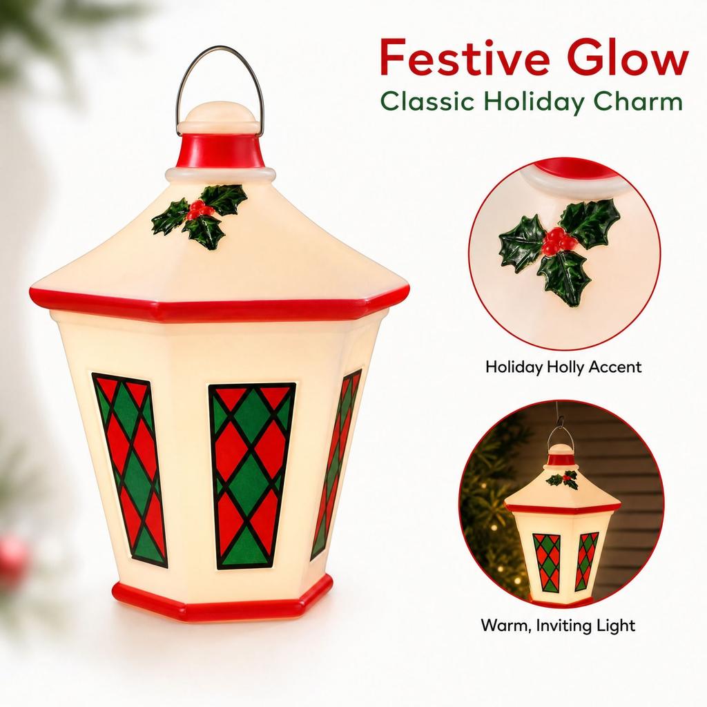 Plug-In Blow-Molded Christmas Decoration with for Holiday Indoor Display