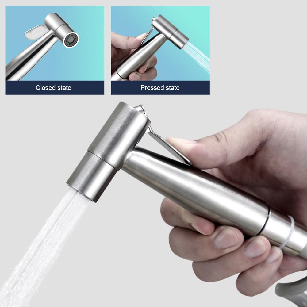 Hand Shower Holder Wear Resist Portable Toilet Sprayer Gun Self Cleaning Bidet Sprayer Set Toilet Stainless Steel Spray Gun Set