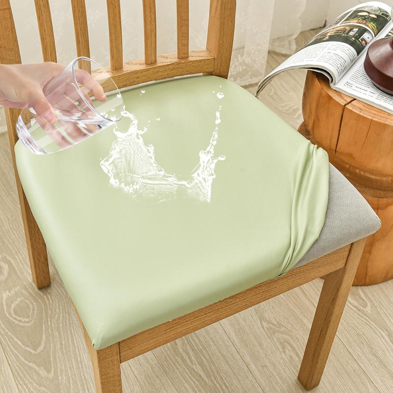 Waterproof PU Leather Seat Covers for Dining Chairs Stretch Dining Room Chair Seat Covers Kitchen Chair Seat Covers Protectors