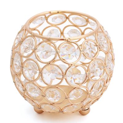 Aufbewahrungsbox für Make-up-Pinsel im europäischen Stil, rund, Kristall, Schmuck-Organizer