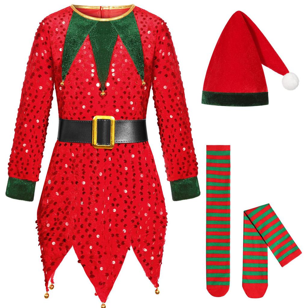 Children's Christmas Costumes, Holiday Party Christmas-themed Performance Cosplay Costumes
