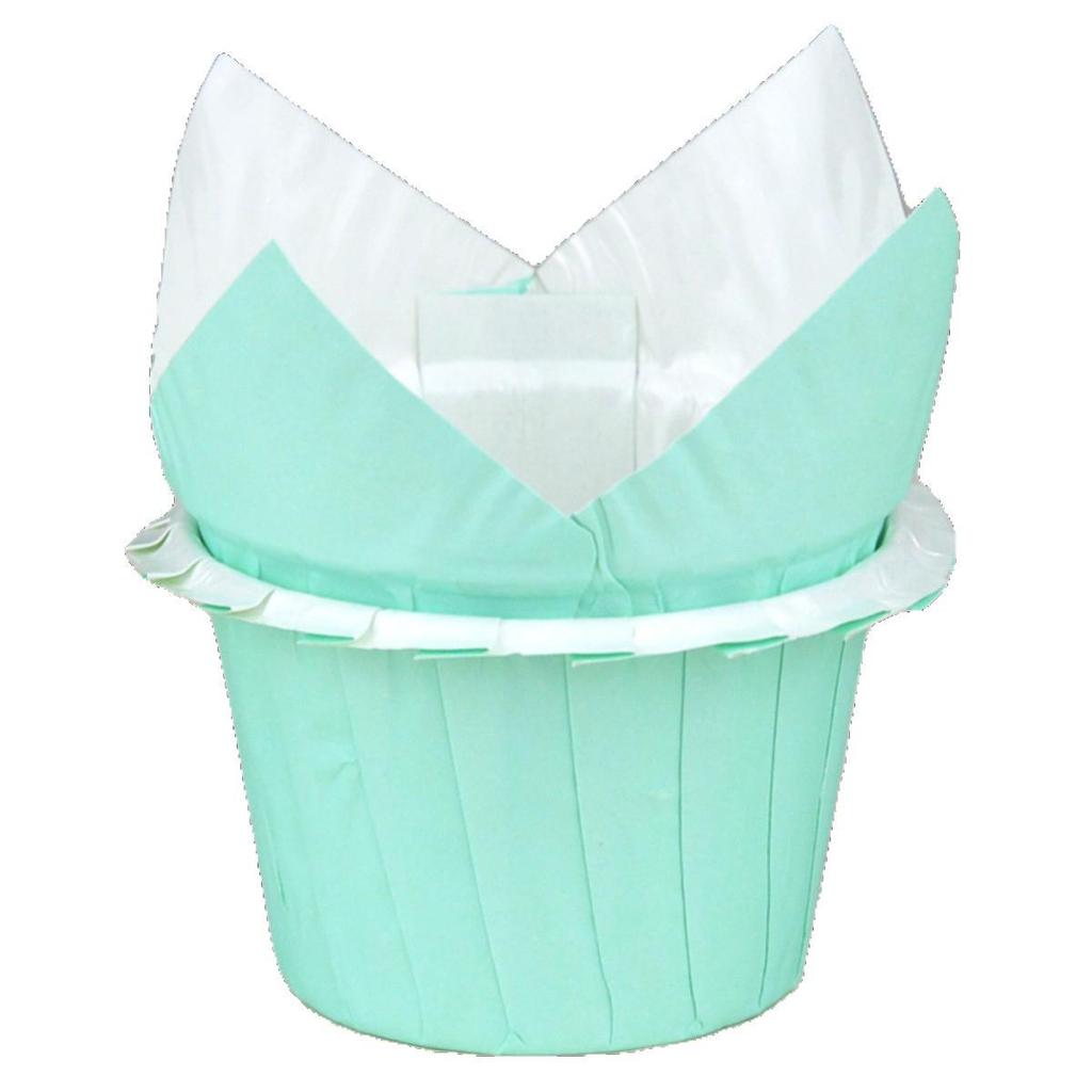 Blue High-Temp Resistant Lace Cupcake Cups for Baking and Dessert Trays