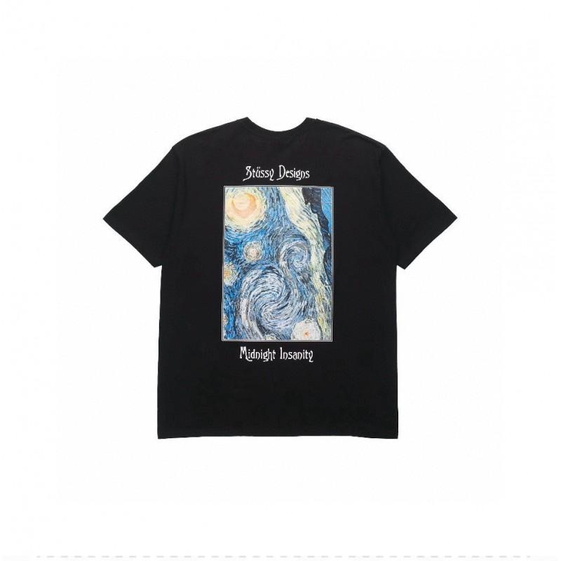 Stussy Short Sleeve T-Shirt Teens Loose Fit 270g Cotton Round Neck Casual Wear