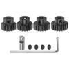 Uxcell M1 Mod1 Pinion Gear Set, 5mm Shaft, 16T, 17T, 18T, 19T Motor Gears, Hardened Steel Pinion Gears with 3.17mm Coupler for RC Cars (4 Pieces)