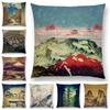 Mount Fuji Spring Pillow Cover Landscape Painting Cushion Cover Four Seasons Nature Scenery Fuji Mountains Sofa Pillow Case